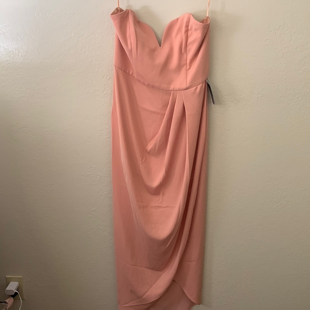 Shona Joy strapless blush pink dress